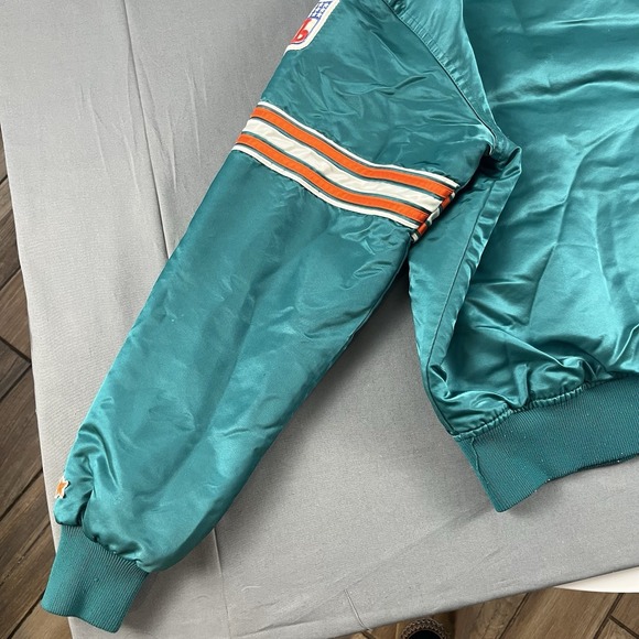 Vintage 90's Starter Pro Line Miami Dolphins Satin Football Jacket Size Medium - Picture 10 of 11